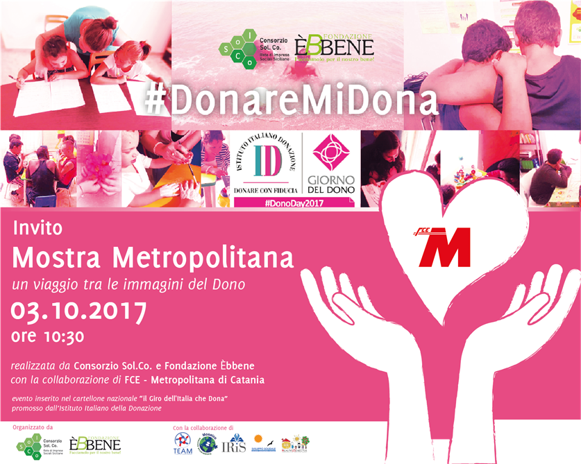 Catania, 3 ottobre, al via  “#DonareMiDona – Mostra Metropolitana”