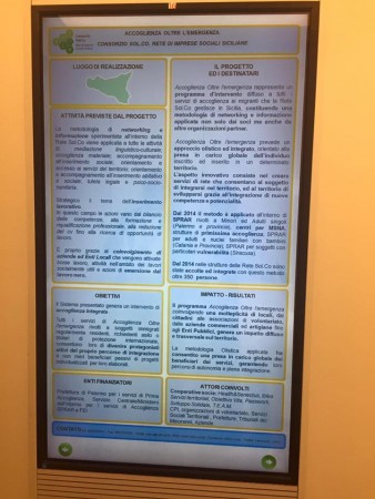 Il poster del modello di accoglienza della Rete So...